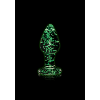 Glas Butt Plug - Glow in the Dark - Groß
