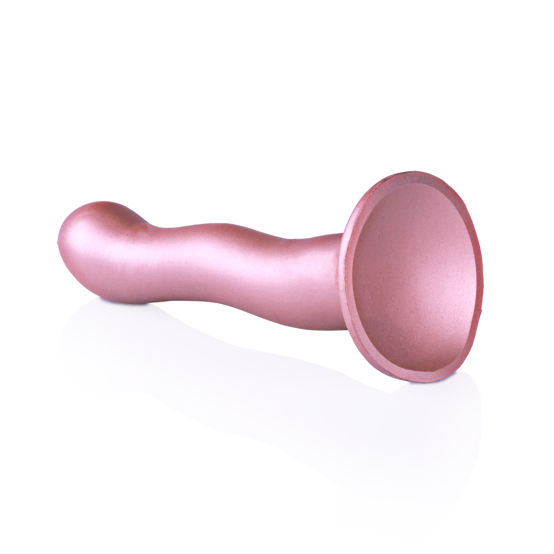 Ultra Soft Silicone Curvy G-Spot Dildo - 7'' / 17 cm - Roségold