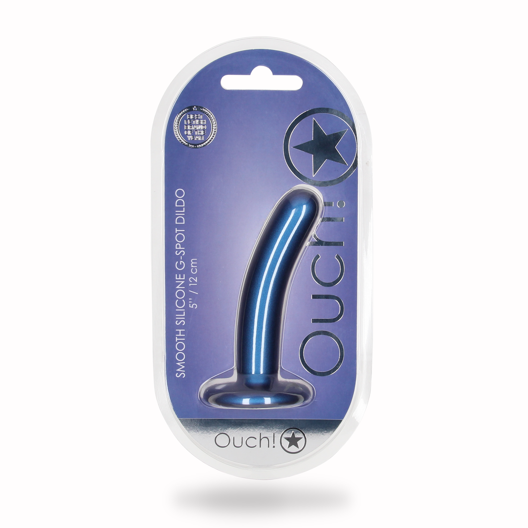 Glatter Silikon G-Punkt Dildo - 5'' / 12 cm - Metallic Blau