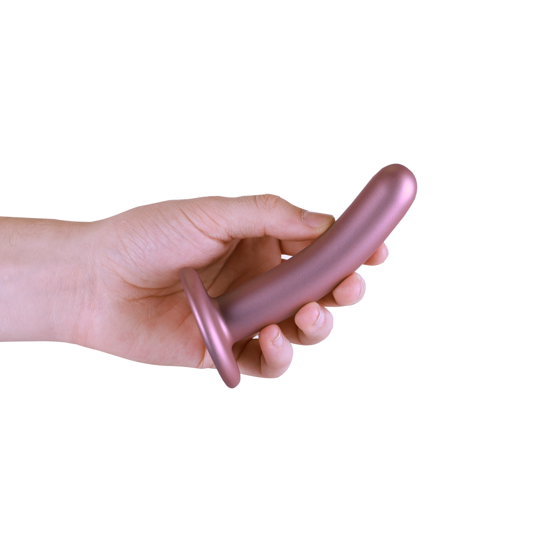 Glatter Silikon G-Punkt Dildo - 5'' / 12 cm - Rose Gold