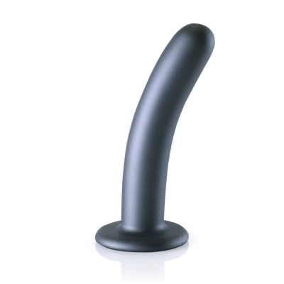 Glatter Silikon G-Punkt Dildo - 6'' / 14,5 cm - Gunmetal