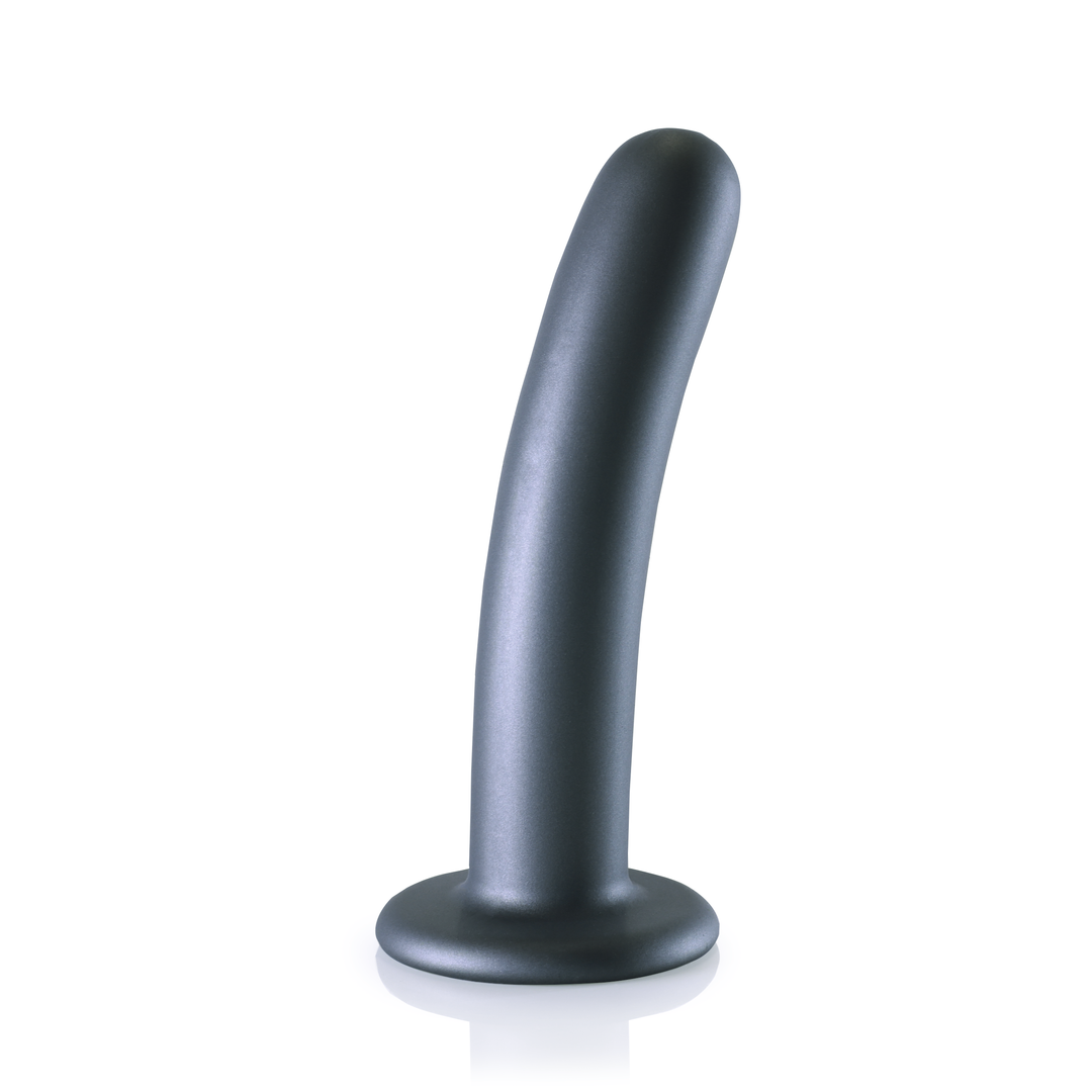 Glatter Silikon G-Punkt Dildo - 6'' / 14,5 cm - Gunmetal