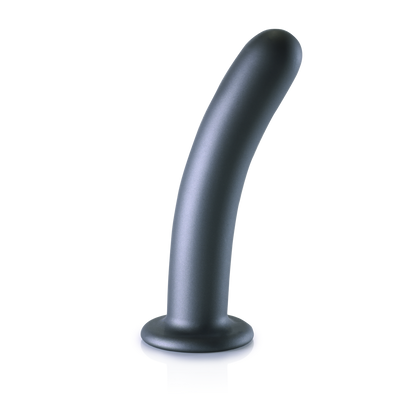 Glatter Silikon G-Punkt Dildo - 7'' / 17 cm - Gunmetal