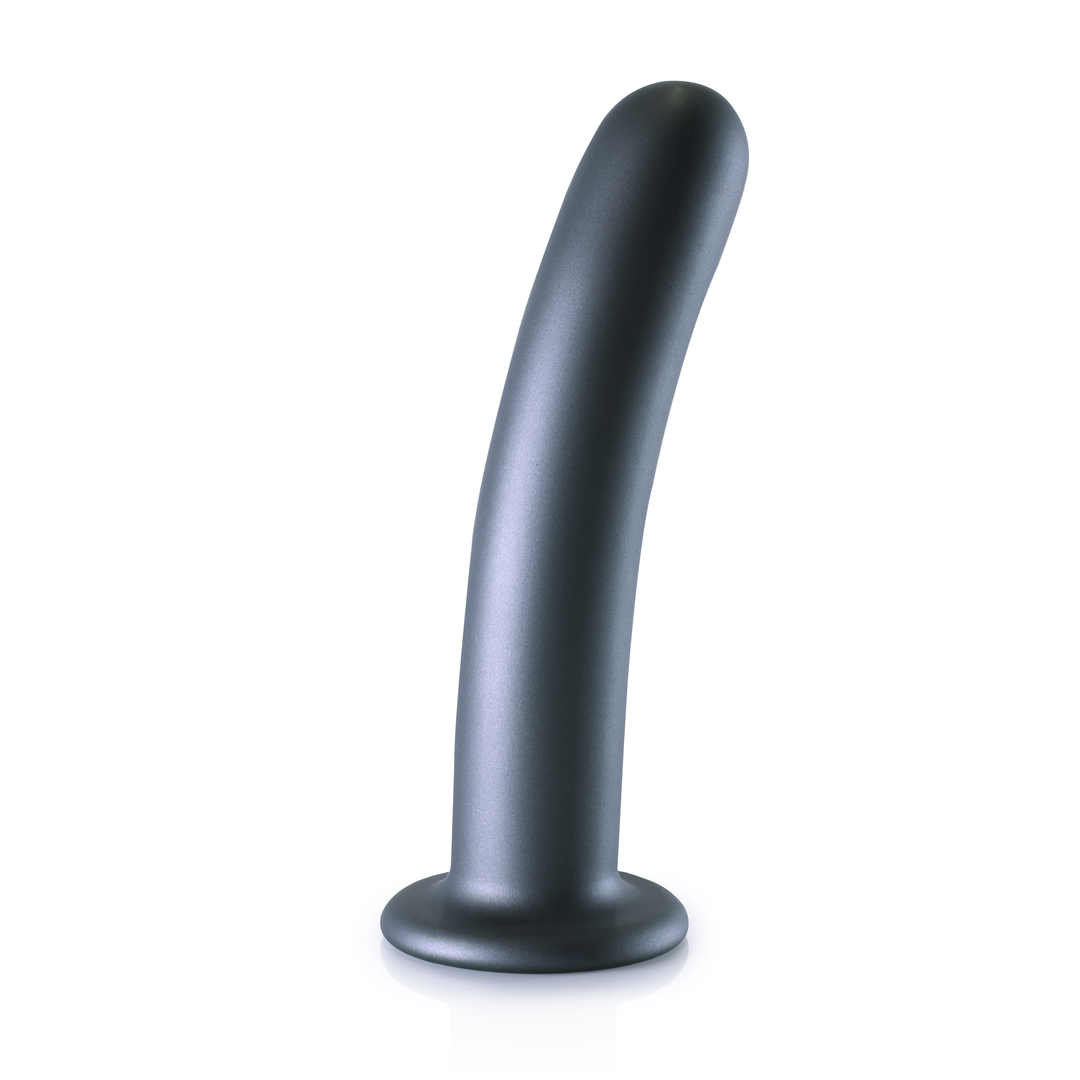 Glatter Silikon G-Punkt Dildo - 7'' / 17 cm - Gunmetal