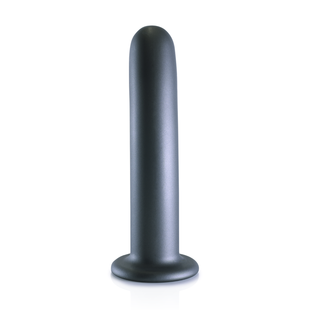 Glatter Silikon G-Punkt Dildo - 7'' / 17 cm - Gunmetal