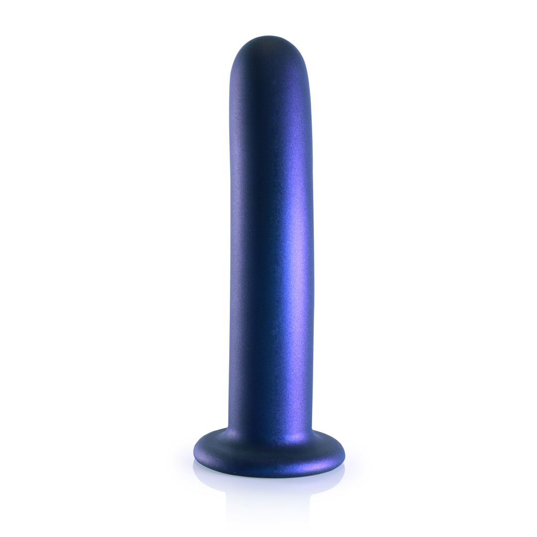 Glatter Silikon G-Punkt Dildo - 7'' / 17 cm - Metallic Blau