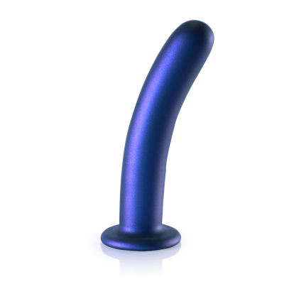 Glatter Silikon G-Punkt Dildo - 7'' / 17 cm - Metallic Blau