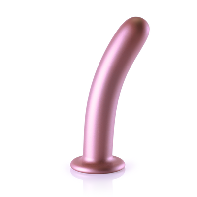 Glatter Silikon G-Punkt Dildo - 7'' / 17 cm - Rose Gold