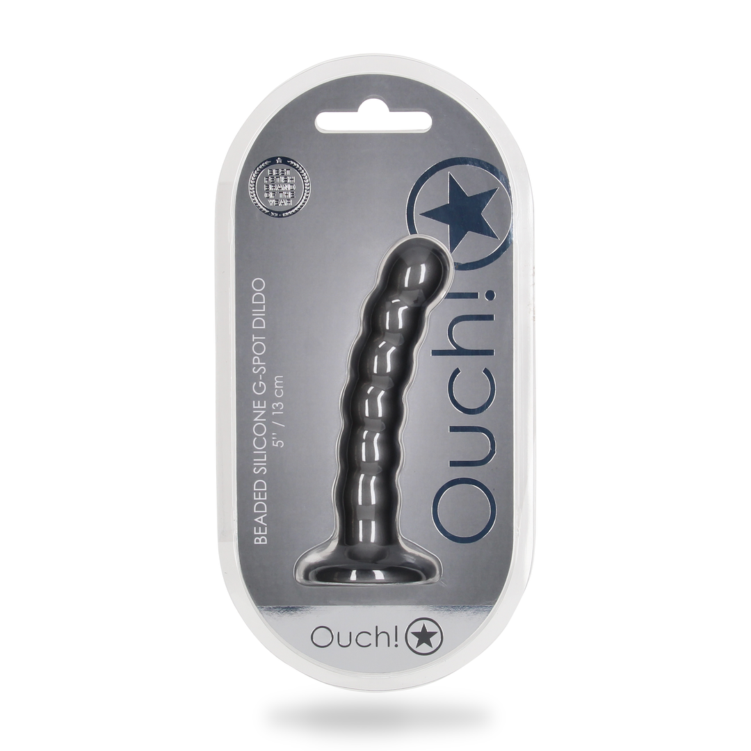 Perlen silikon G-Punkt Dildo - 5'' / 13 cm - Gunmetal