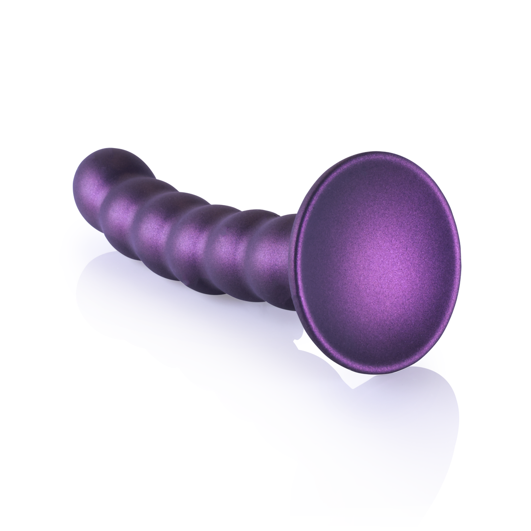 Perlen Silikon G-Punkt Dildo - 5'' / 13 cm - Metallic Lila