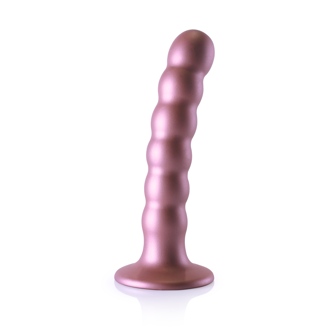 Perlen-Silikon G-Punkt Dildo - 5'' / 13 cm - Roségold