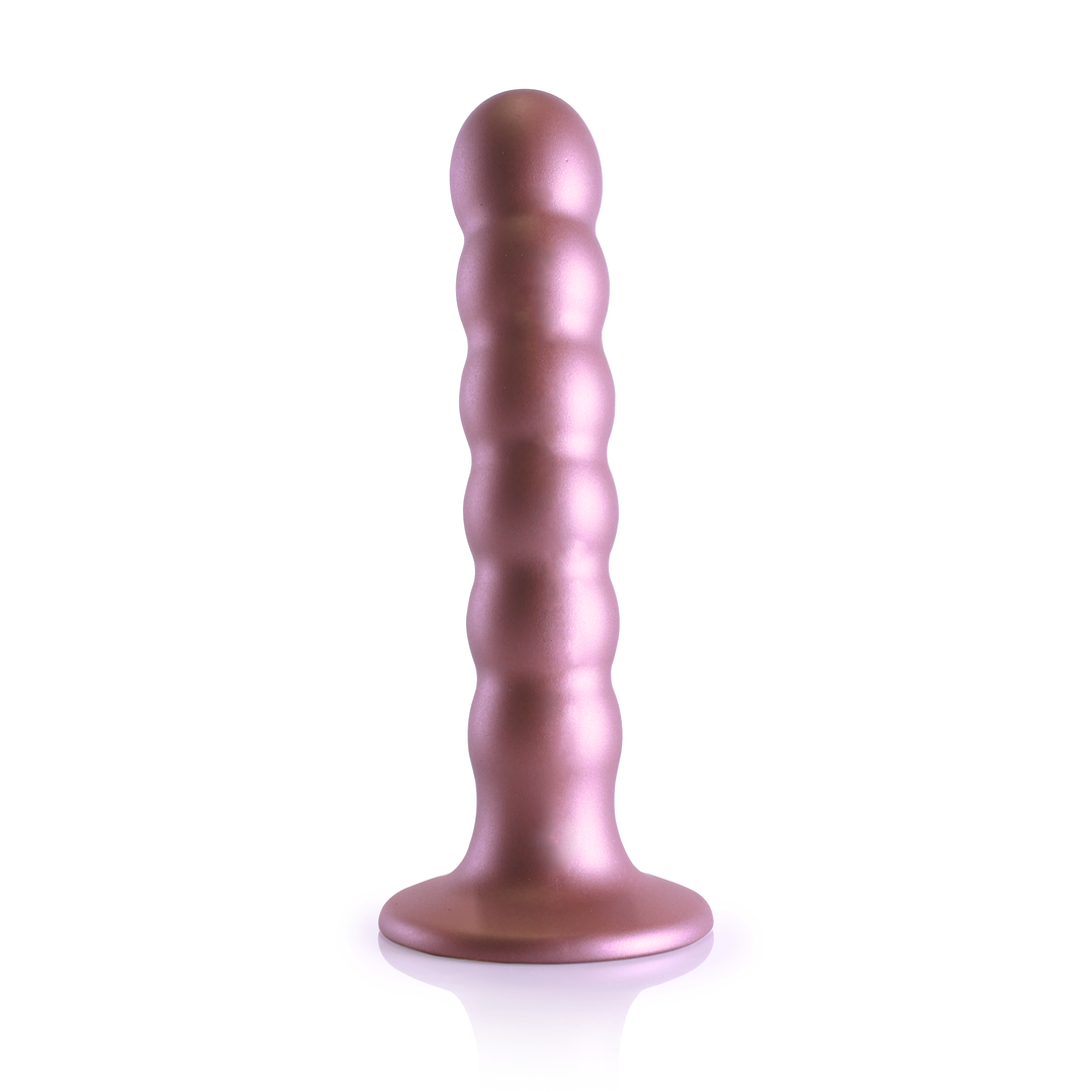Perlen-Silikon G-Punkt Dildo - 5'' / 13 cm - Roségold