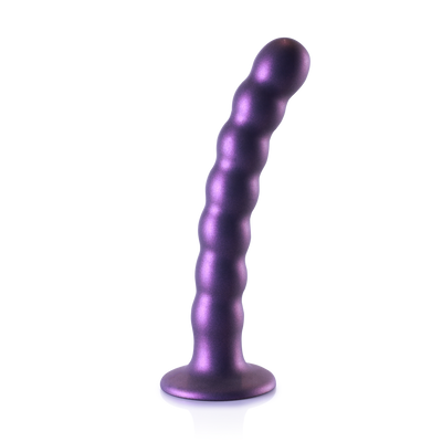 Perlen Silikon G-Punkt Dildo - 6,5'' / 16,5 cm - Metallic Lila