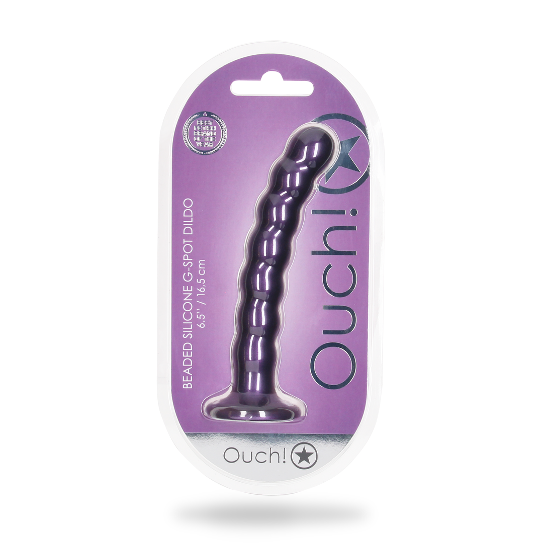 Perlen Silikon G-Punkt Dildo - 6,5'' / 16,5 cm - Metallic Lila