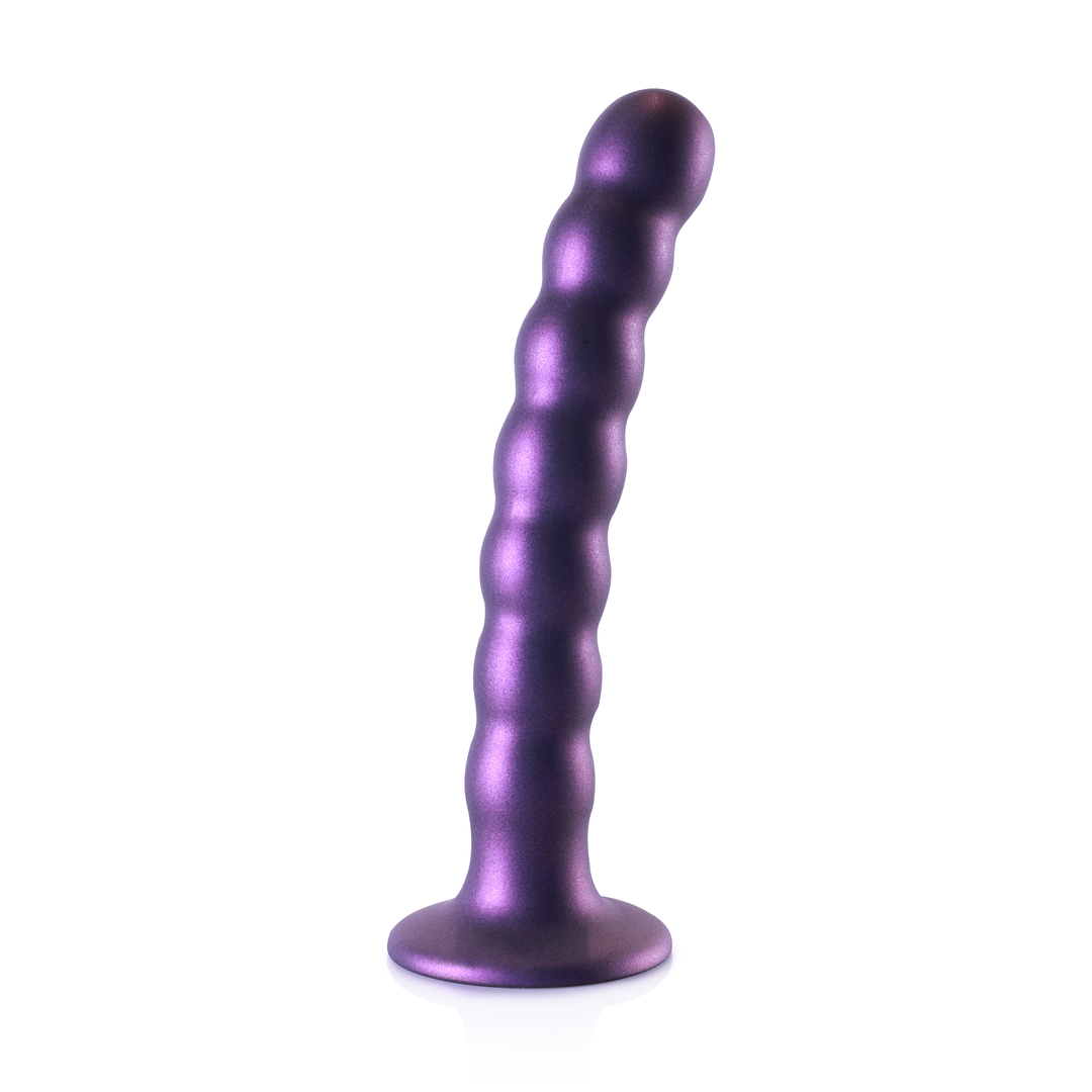 Perlen Silikon G-Punkt Dildo - 6,5'' / 16,5 cm - Metallic Lila
