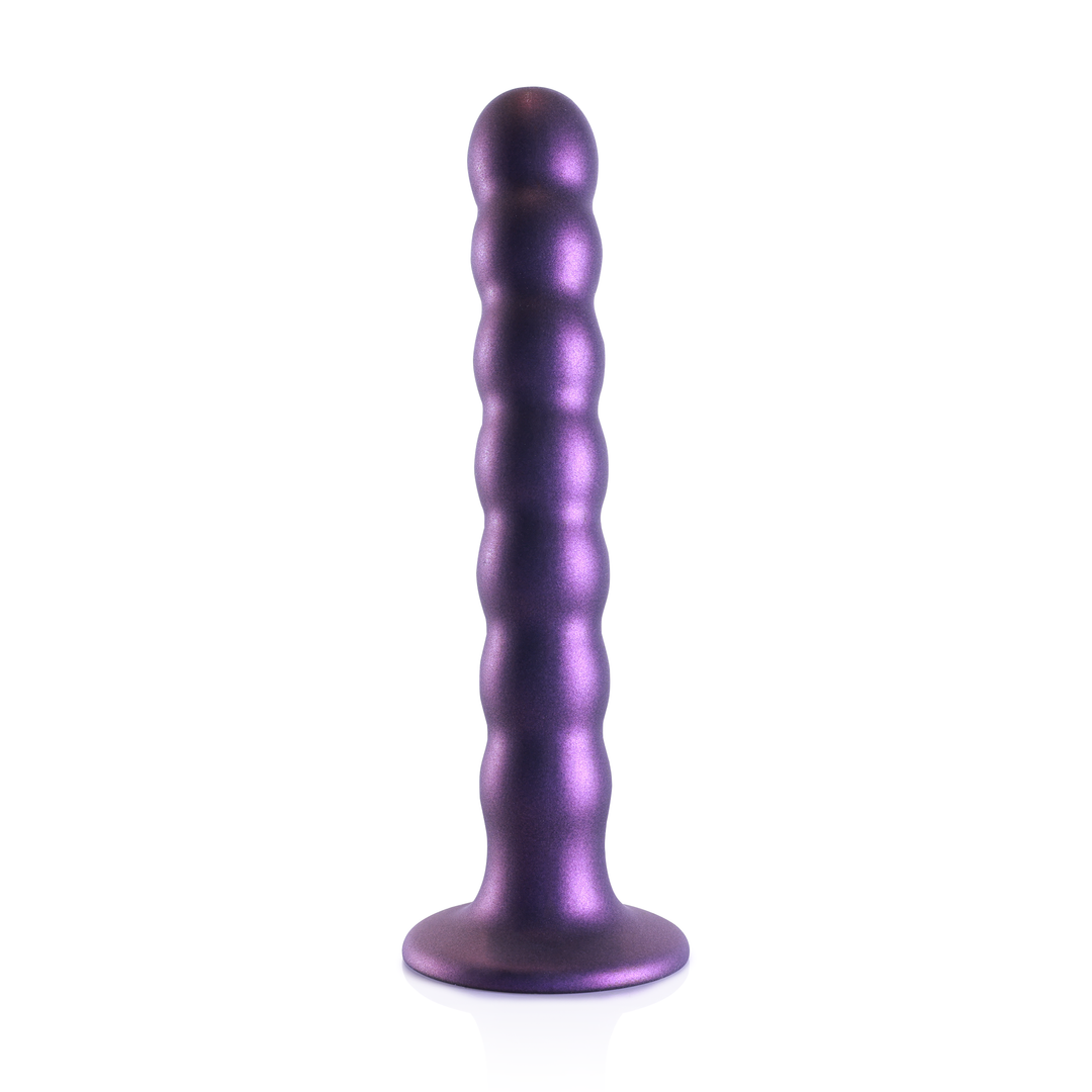 Perlen Silikon G-Punkt Dildo - 6,5'' / 16,5 cm - Metallic Lila