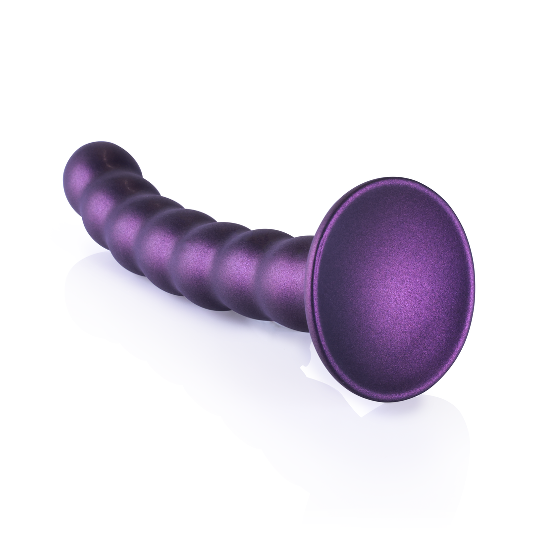 Perlen Silikon G-Punkt Dildo - 6,5'' / 16,5 cm - Metallic Lila