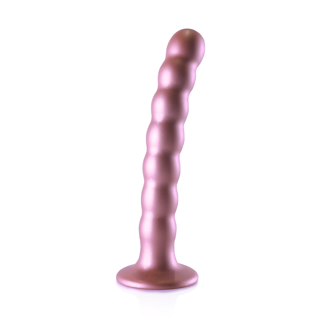 Perlen Silikon G-Punkt Dildo - 6,5'' / 16,5 cm - Roségold