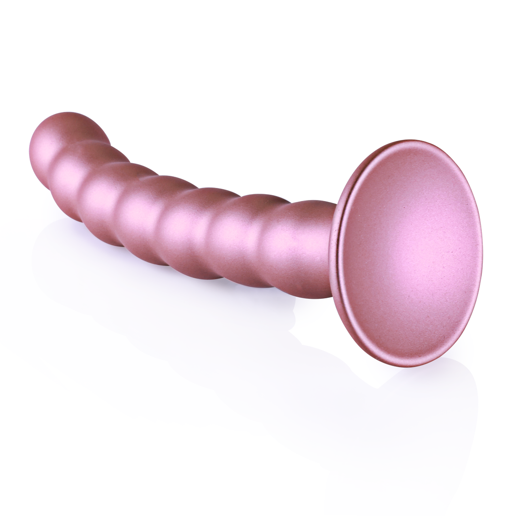 Perlen Silikon G-Punkt Dildo - 6,5'' / 16,5 cm - Roségold