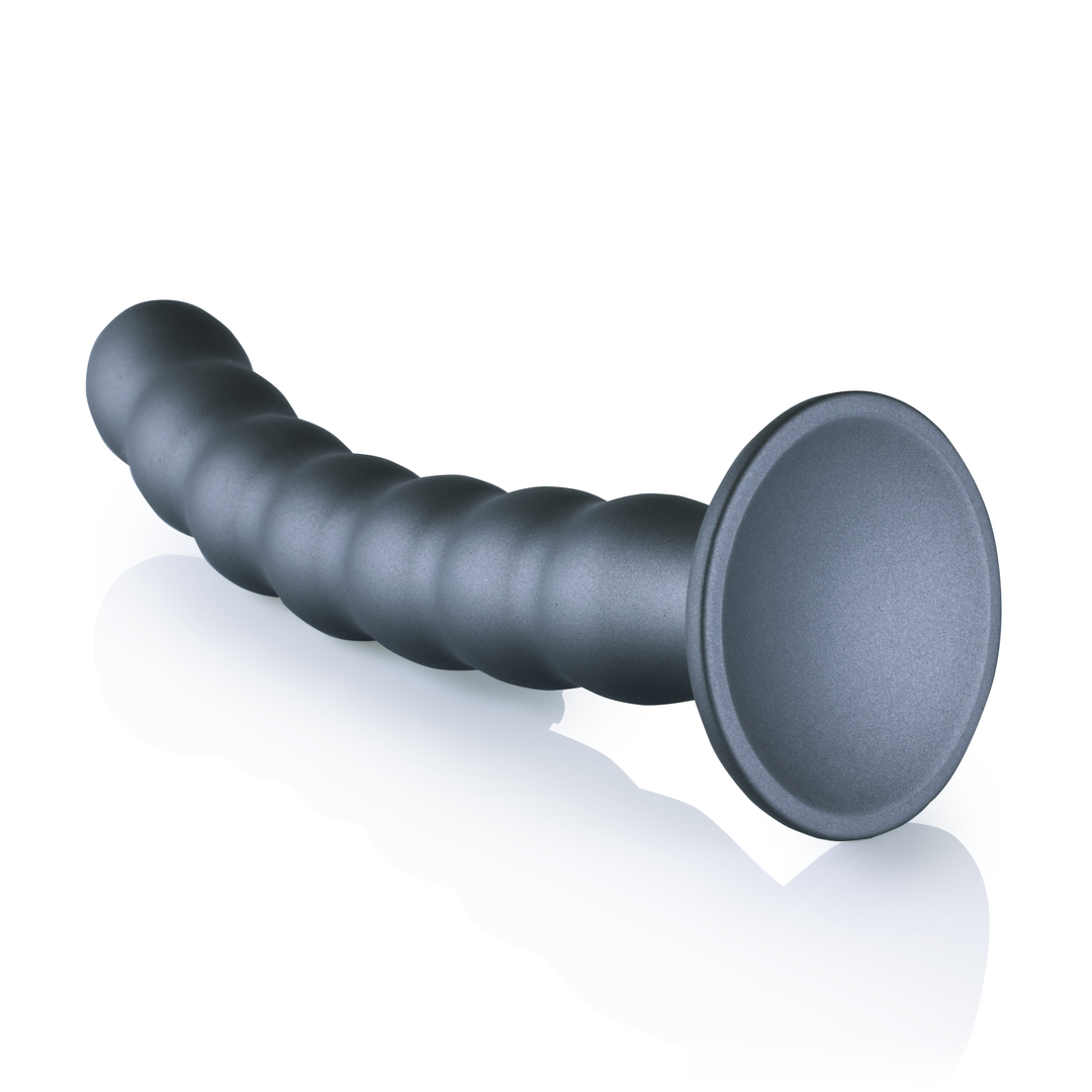 Perlen Silikon G-Punkt Dildo - 8'' / 20,5 cm - Gunmetal