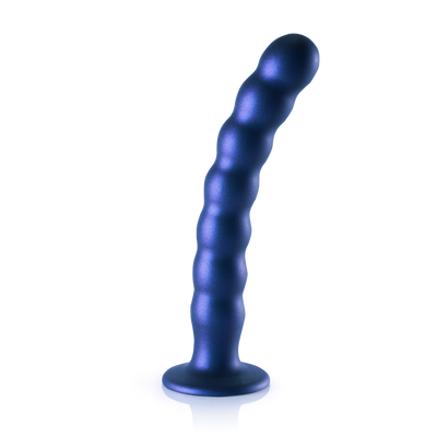 Perlen Silikon G-Punkt Dildo - 8'' / 20,5 cm - Metallic Blau