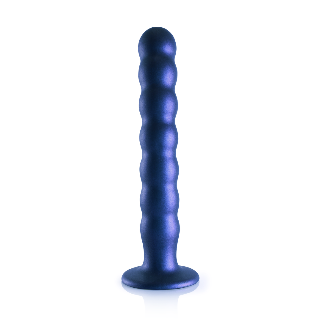 Perlen Silikon G-Punkt Dildo - 8'' / 20,5 cm - Metallic Blau