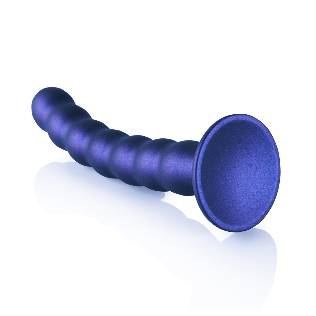 Perlen Silikon G-Punkt Dildo - 8'' / 20,5 cm - Metallic Blau