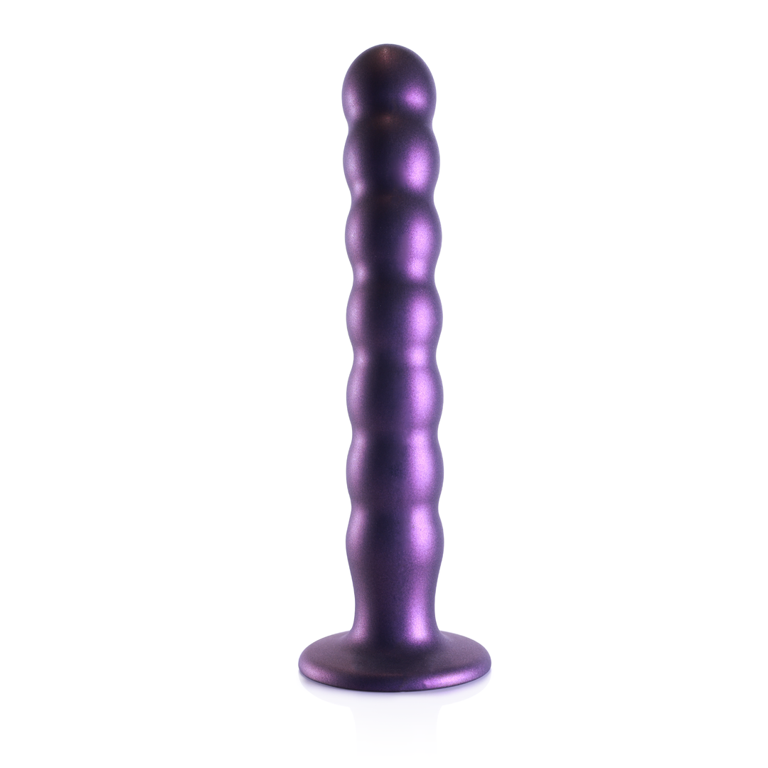 Perlen Silikon G-Punkt Dildo - 8'' / 20,5 cm - Metallisch Lila