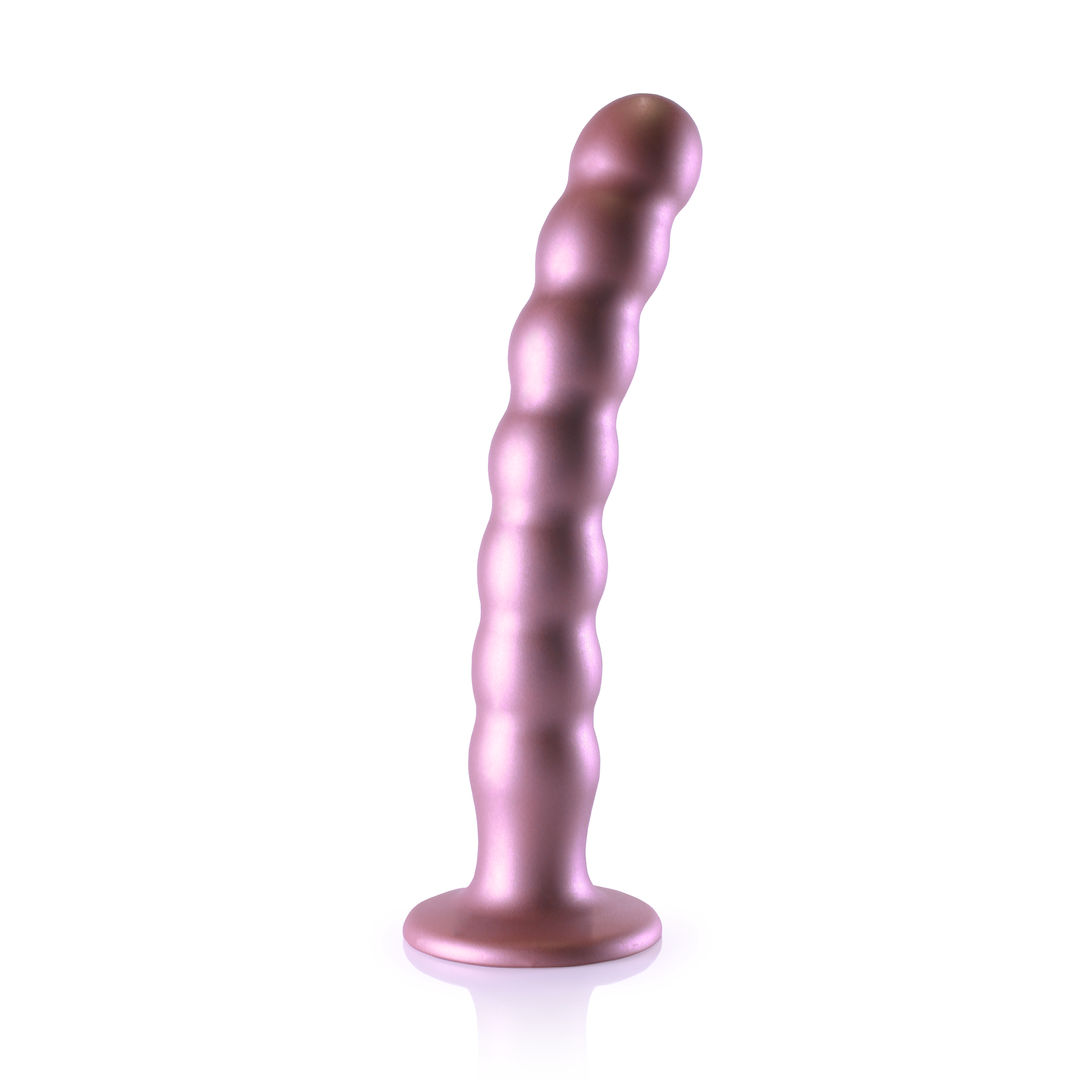 Perlen Silikon G-Punkt Dildo - 8'' / 20,5 cm - Roségold