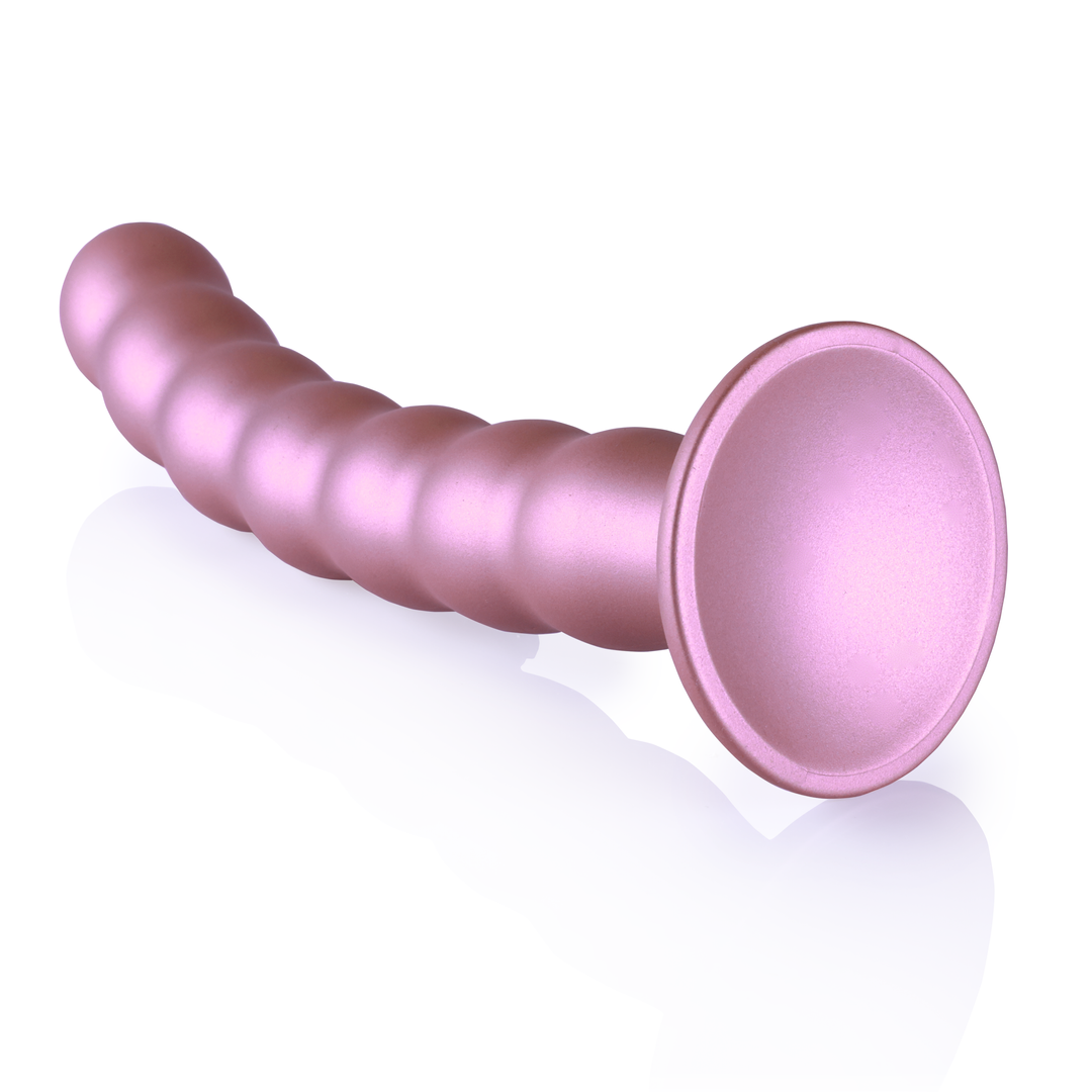 Perlen Silikon G-Punkt Dildo - 8'' / 20,5 cm - Roségold