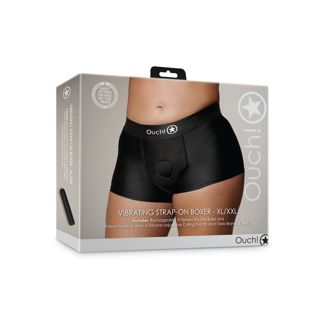 Vibrierender Strap-on Boxer - XL/XXL - Schwarz