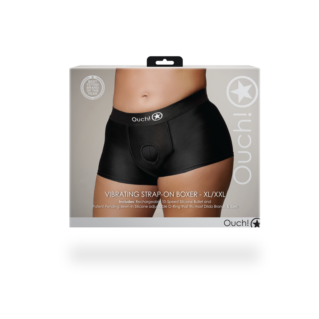 Vibrierender Strap-on Boxer - XL/XXL - Schwarz