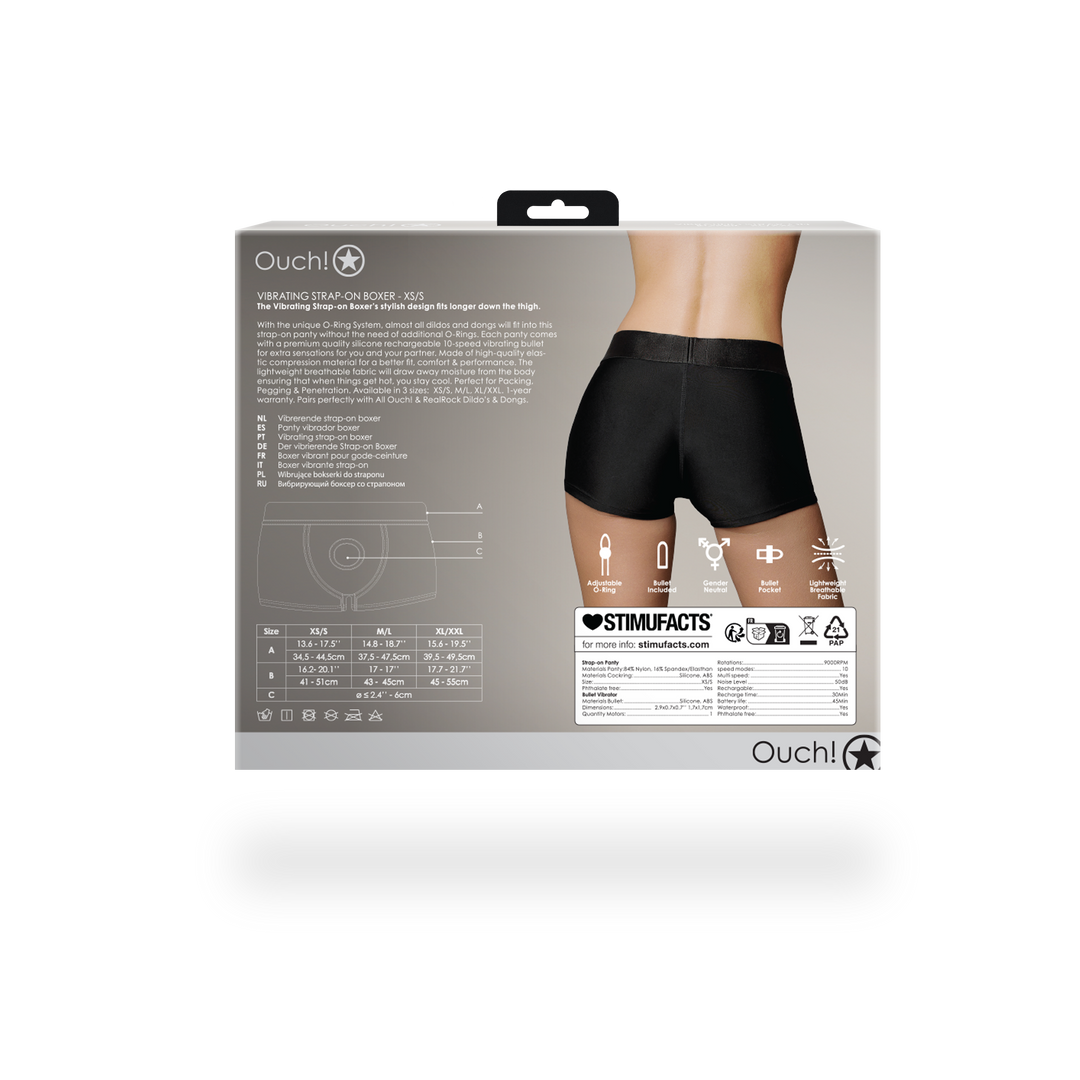 Vibrationsgürtel-Boxer - XS/S - Schwarz