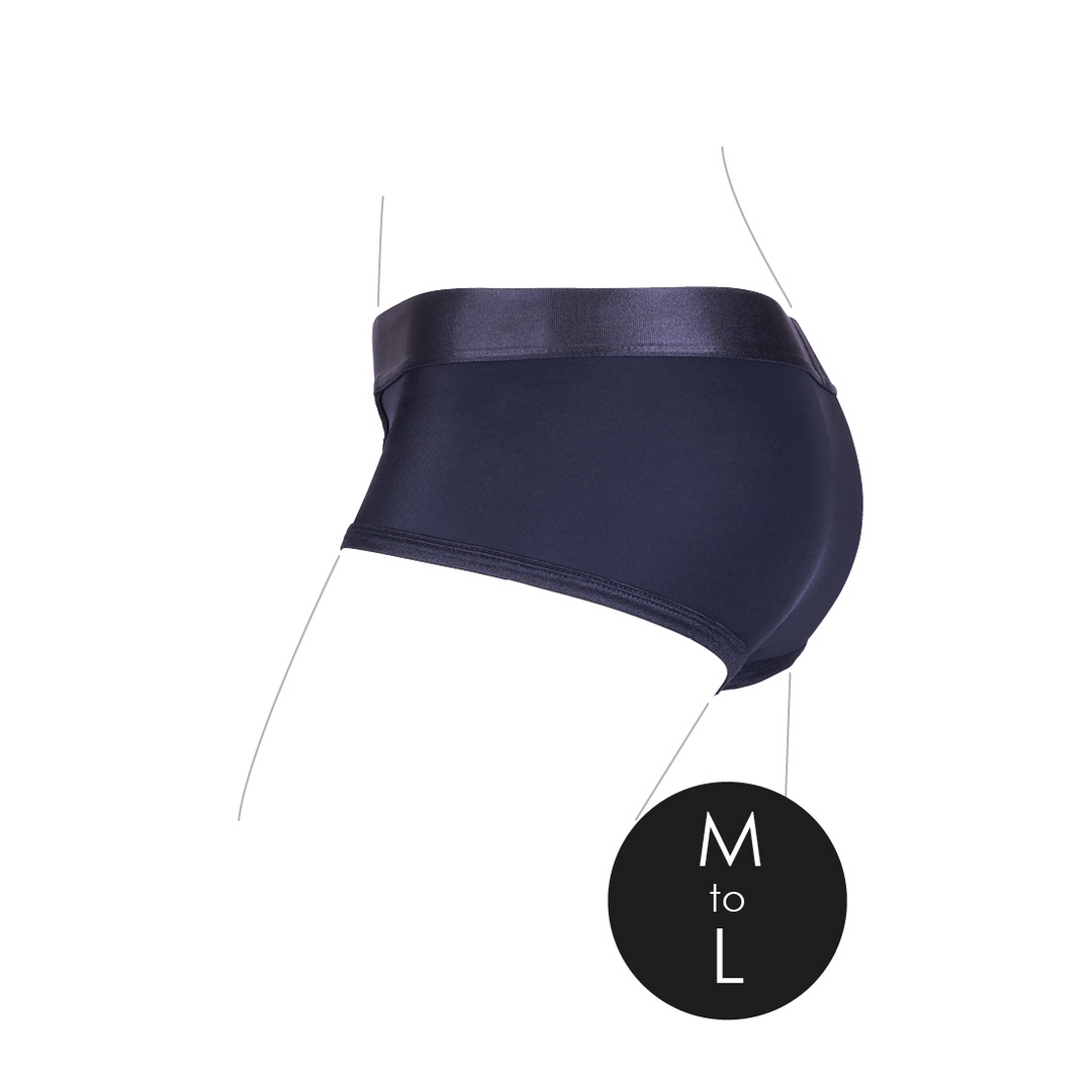 Vibrierender Strap-on Slip - M/L - Schwarz