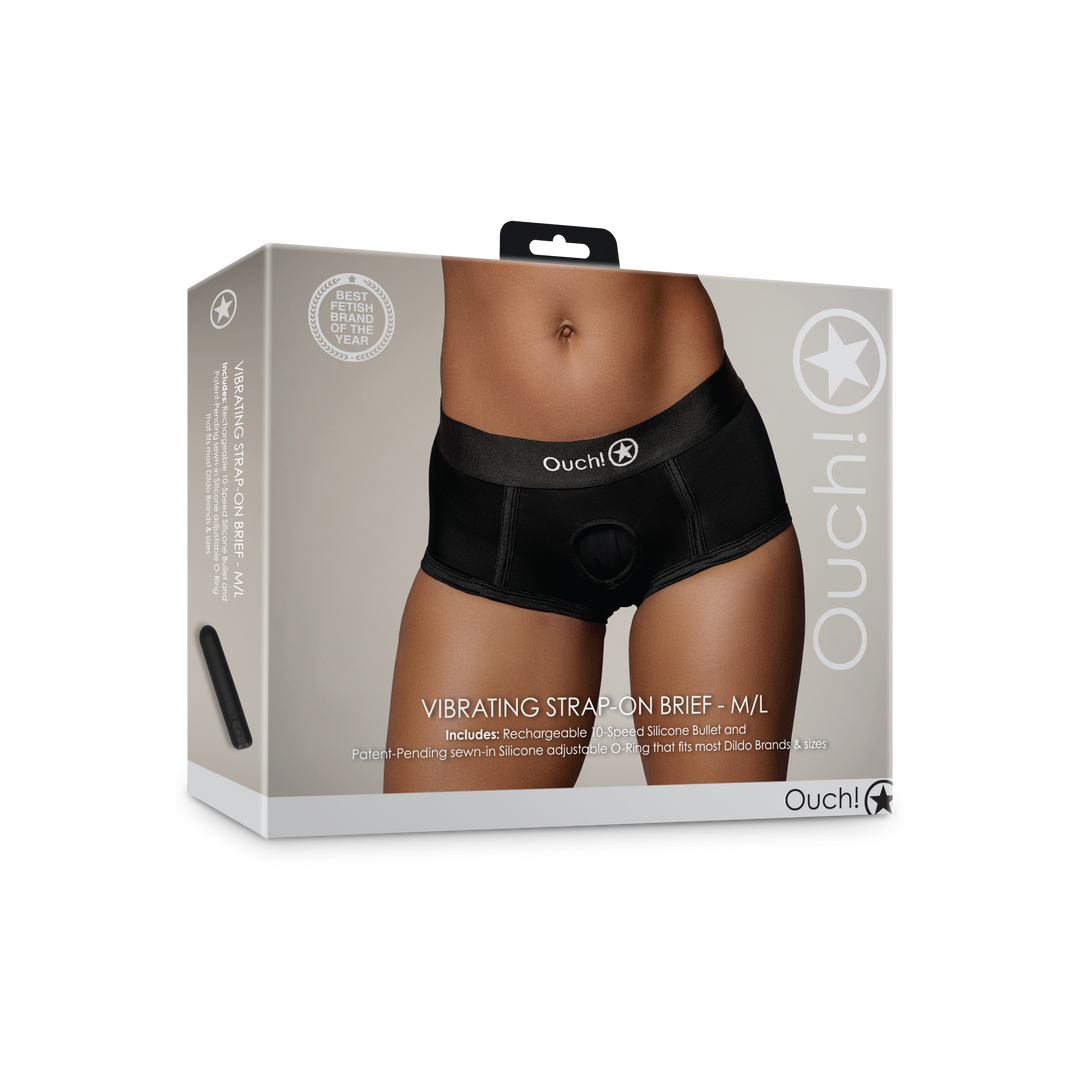 Vibrierender Strap-on Slip - M/L - Schwarz