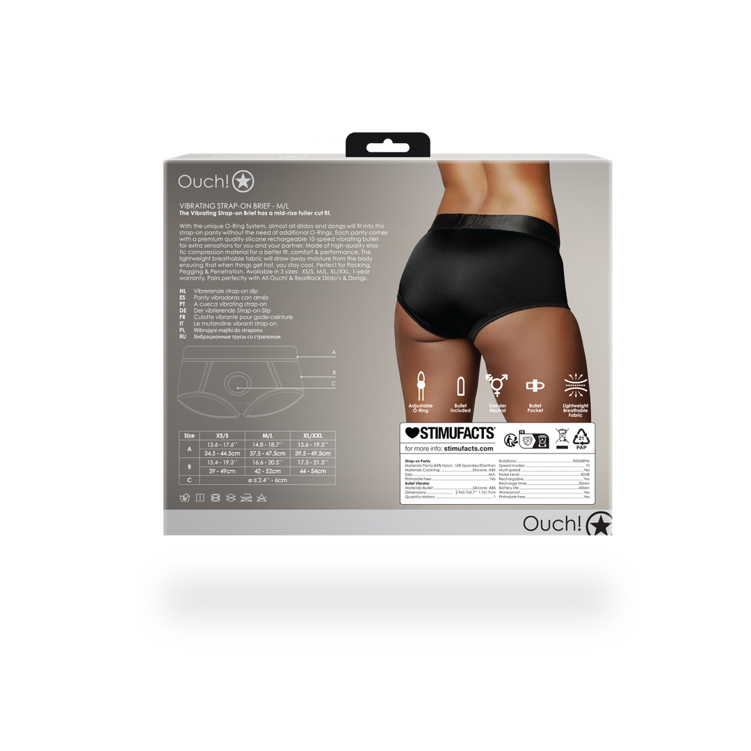 Vibrierender Strap-on Slip - M/L - Schwarz