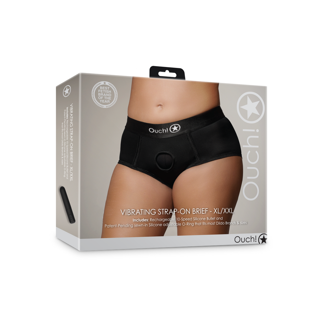 Vibrierender Strap-on Slip - XL/XXL - Schwarz