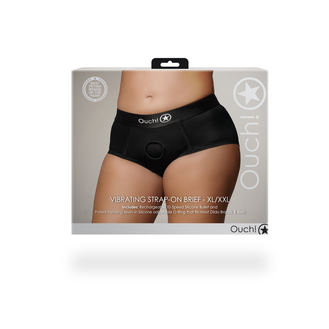 Vibrierender Strap-on Slip - XL/XXL - Schwarz