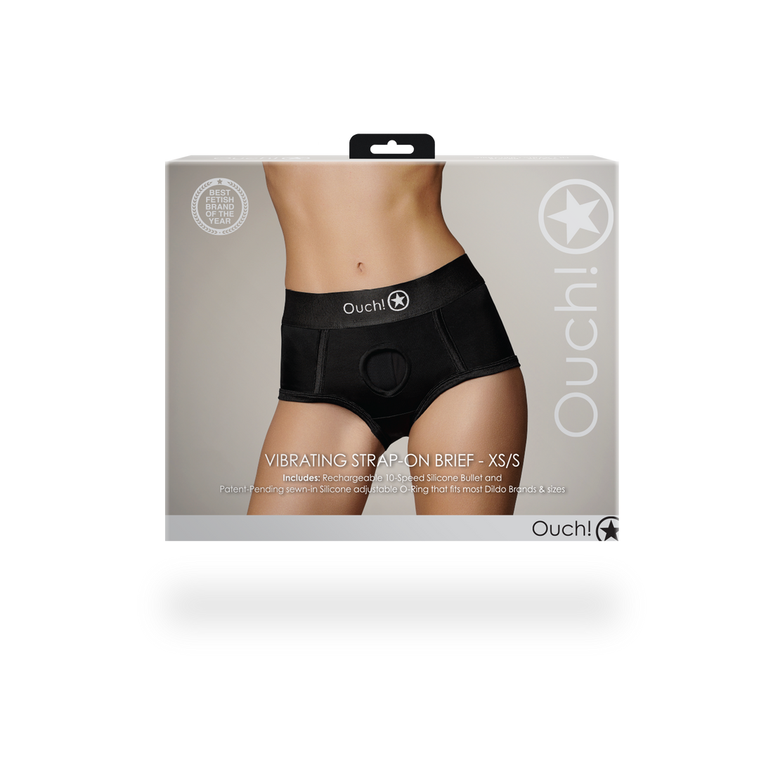 Vibrierender Strap-on Slip - XS/S - Schwarz