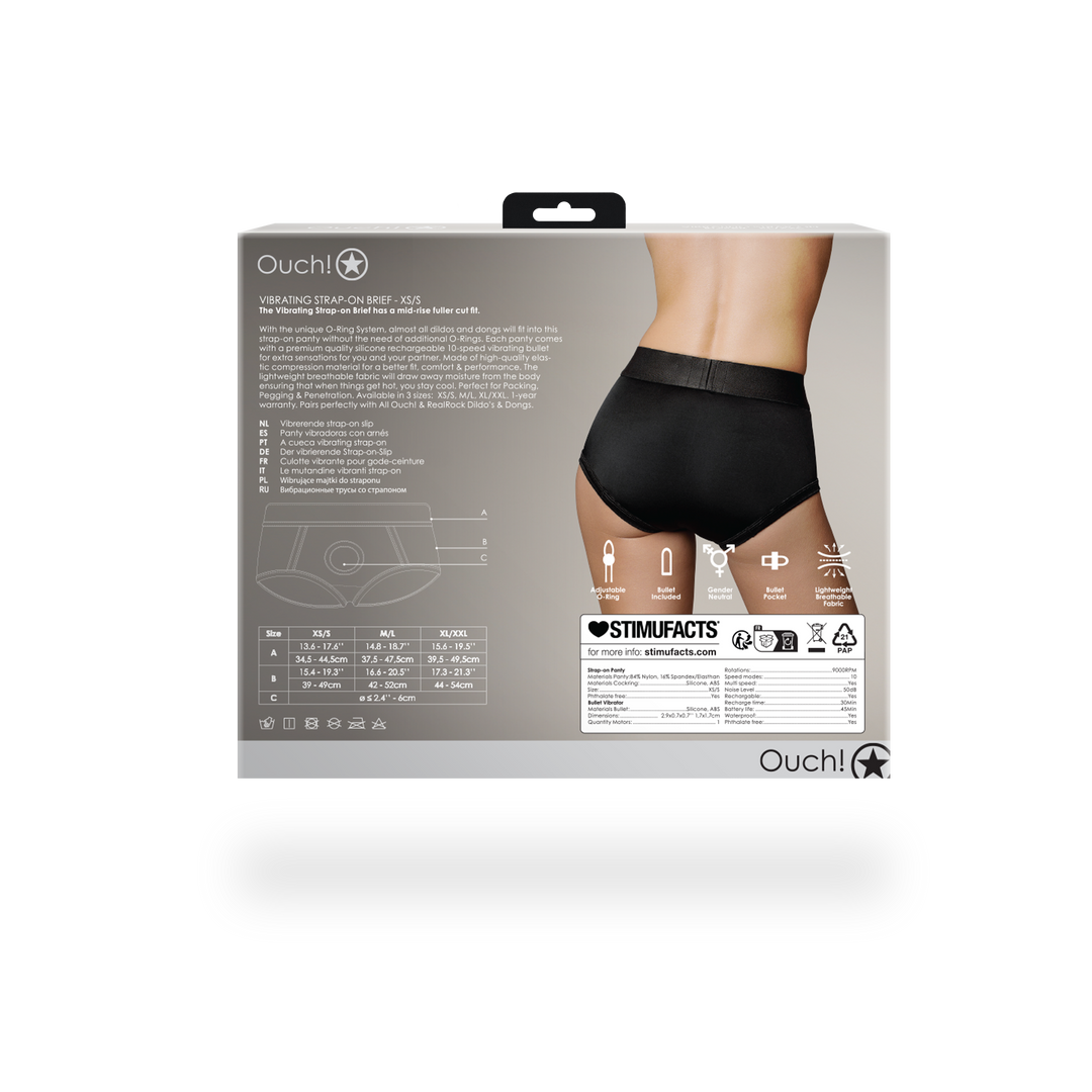 Vibrierender Strap-on Slip - XS/S - Schwarz