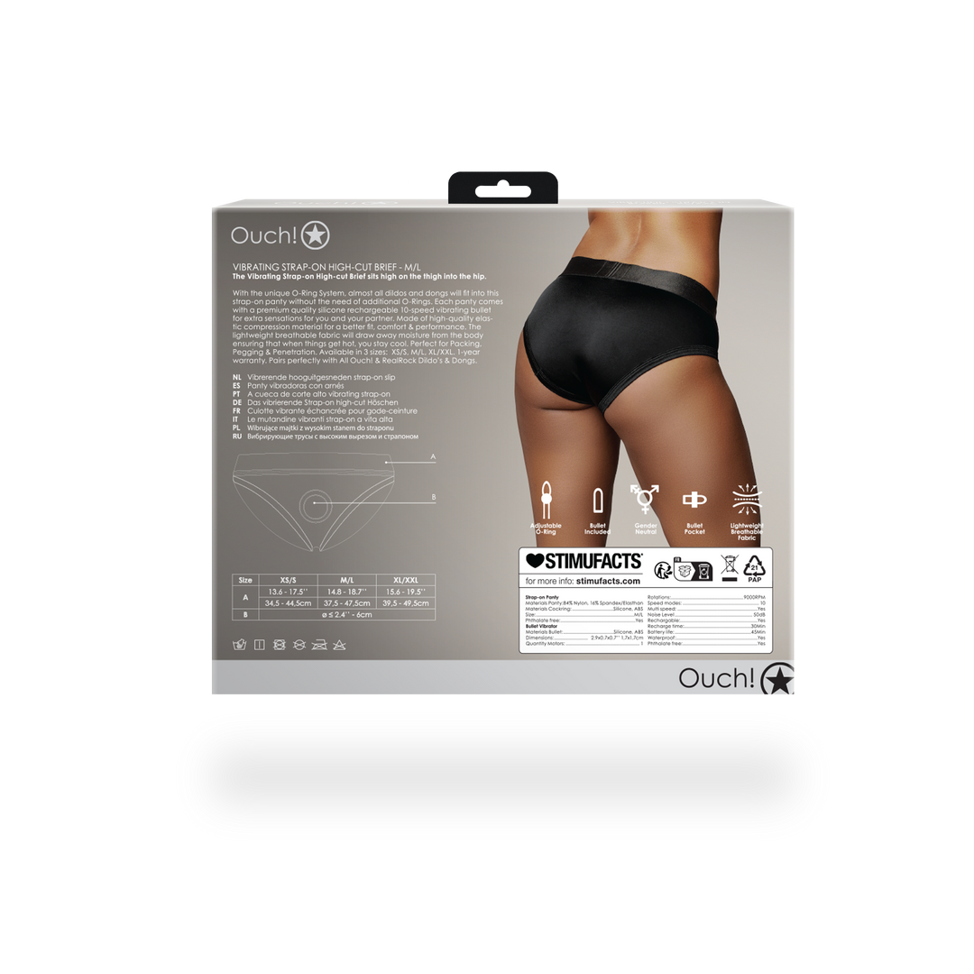 Vibrationsgürtel Hochgeschnittene Unterhose - M/L - Schwarz