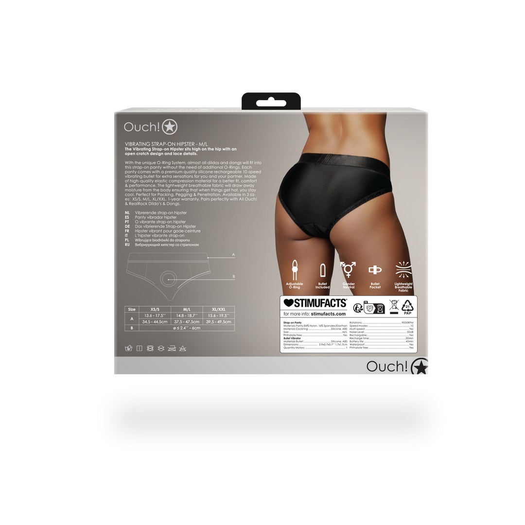 Vibrating Strap-on Hipster - M/L - Schwarz