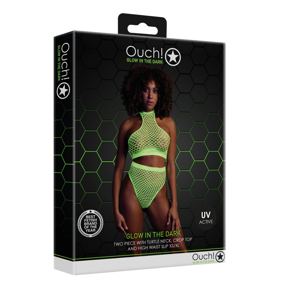 Turtle Neck und High Waist Slip - Einheitsgröße - Neon Grün