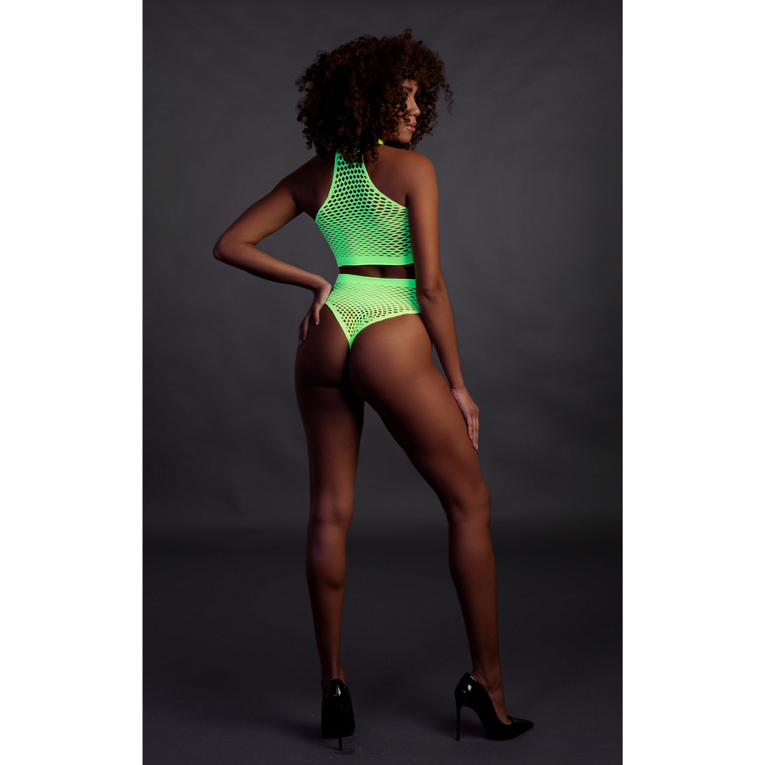 Turtle Neck und High Waist Slip - Einheitsgröße - Neon Grün