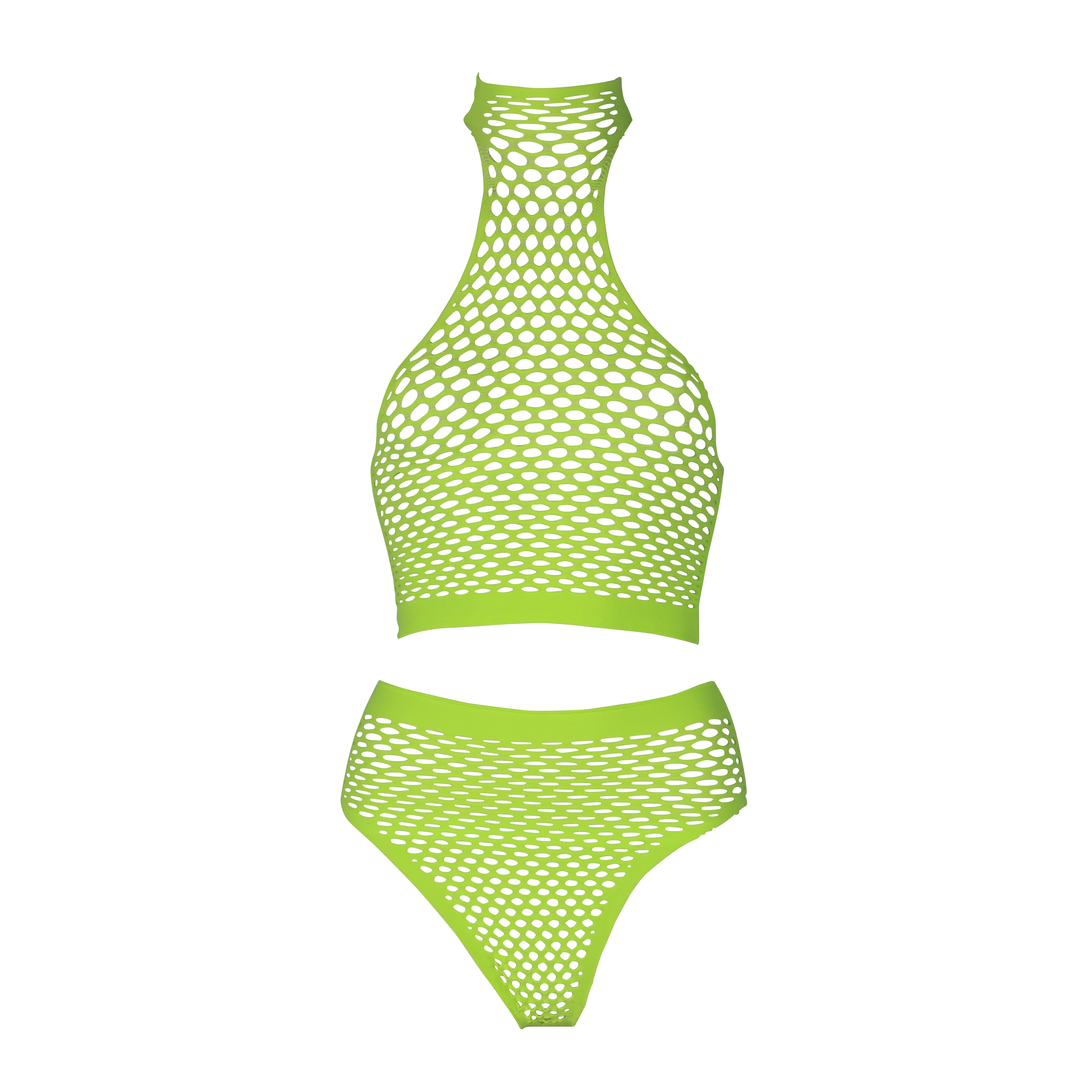 Turtle Neck und High Waist Slip - Einheitsgröße - Neon Grün