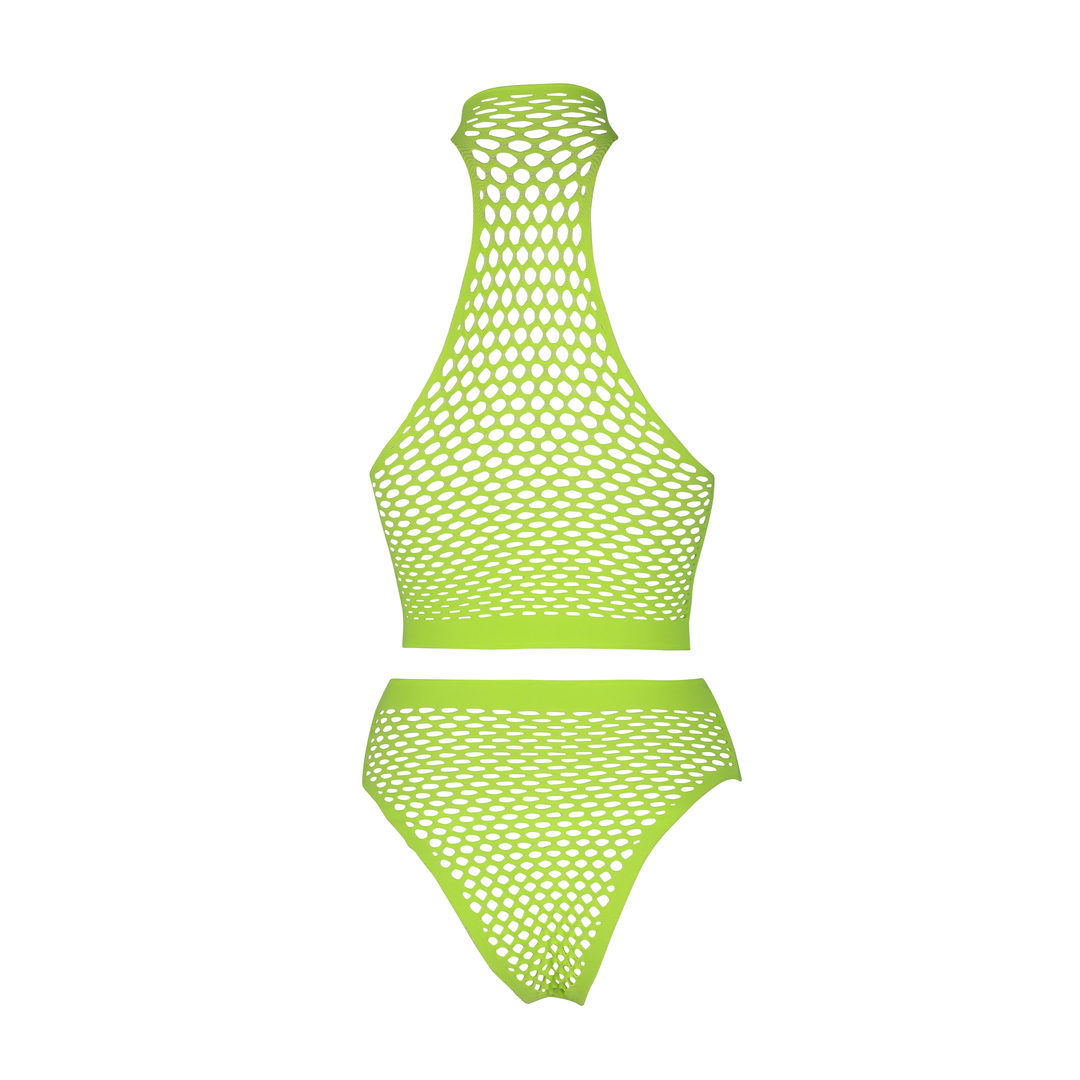 Turtle Neck und High Waist Slip - Einheitsgröße - Neon Grün