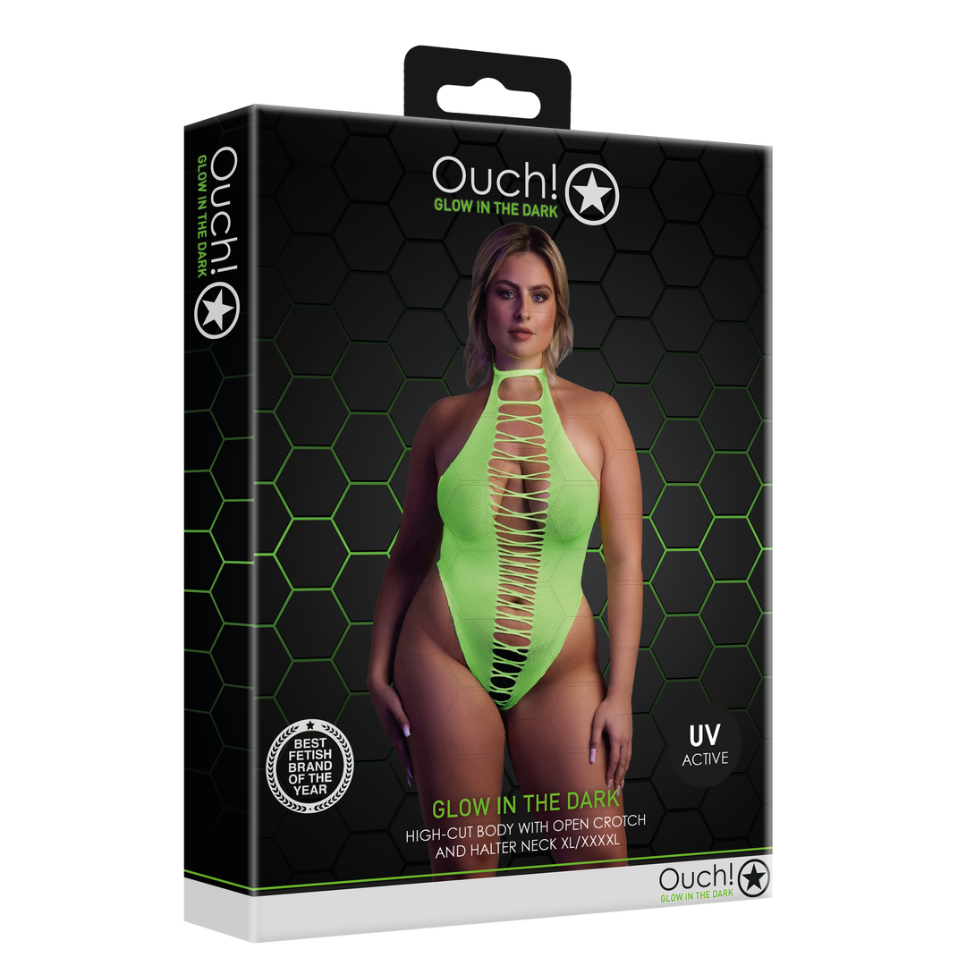 Hochgeschnittene Body - Plus Size - Neon Grün