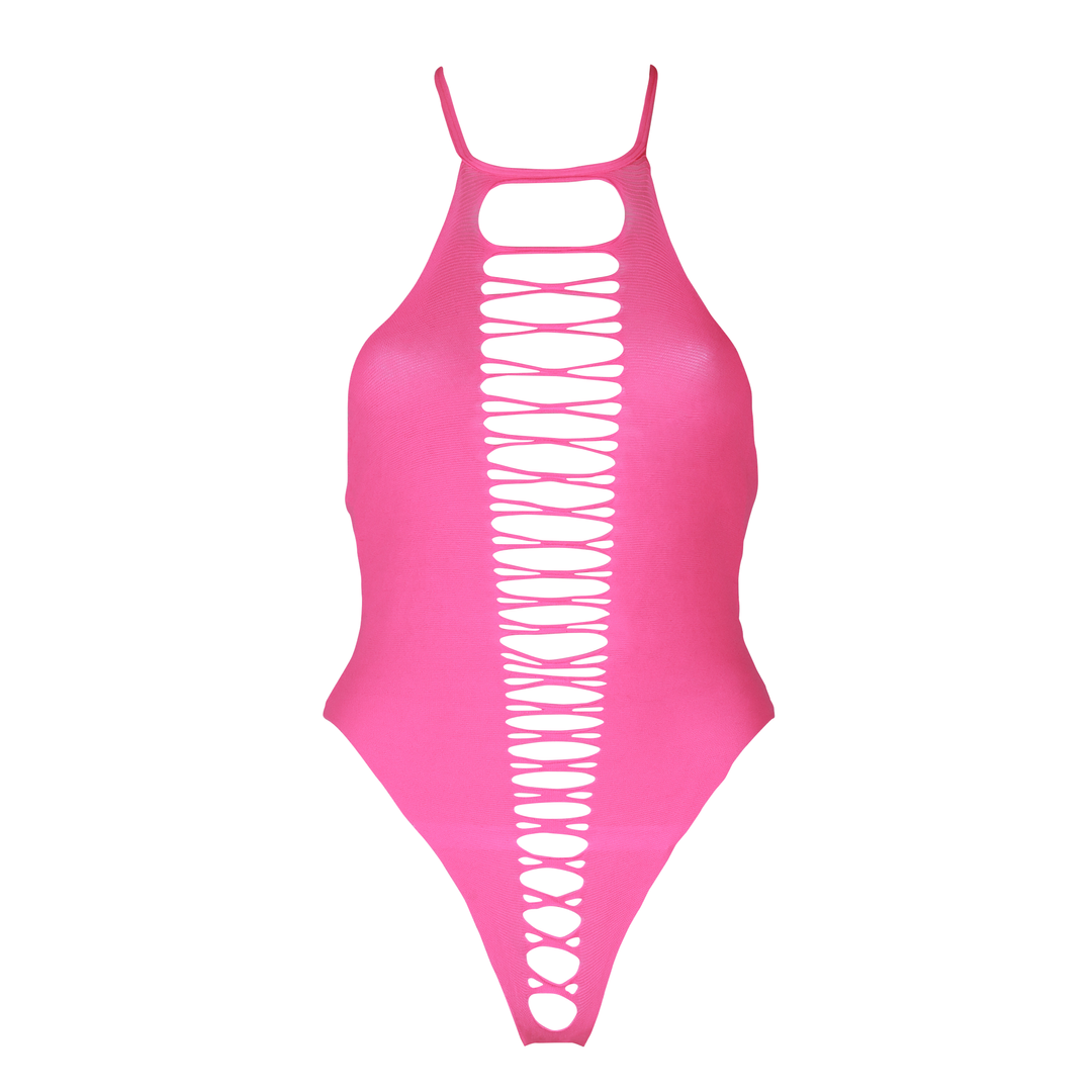 Hochgeschnittene Body - Plus Size - Neon Pink