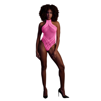 Körper mit Halterneck - Einheitsgröße - Neonpink