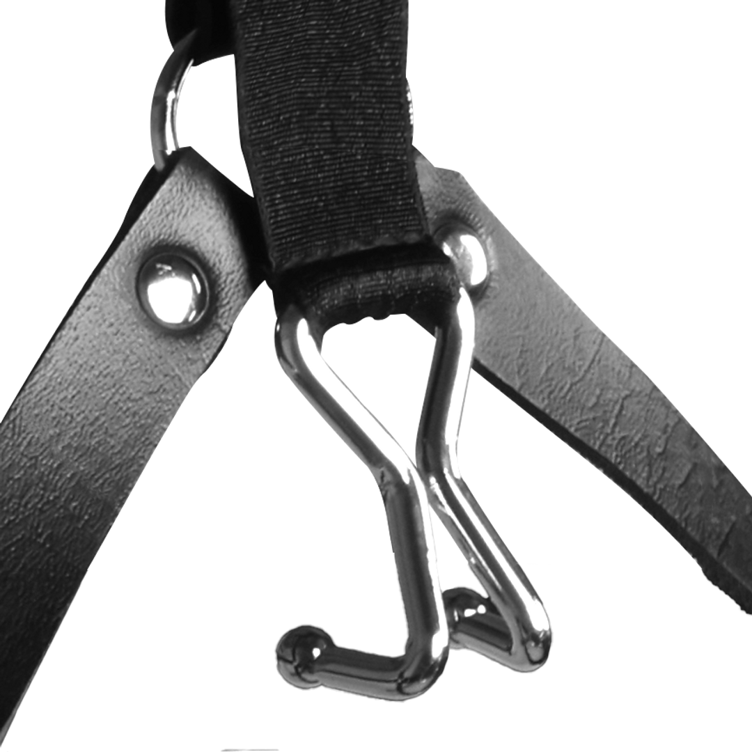 Kopfgeschirr mit Spider-Gag und Nasenhaken - Schwarz